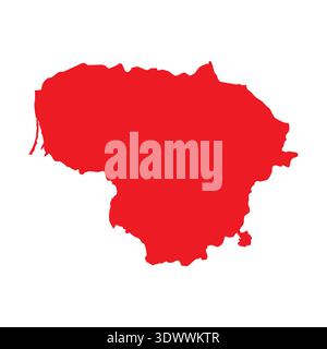 Abstract Red Lithuania Simple Map, vector editable design, can be used for business or presentation design. Stock Vector