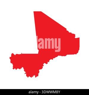 Abstract Red Mali Simple Map, vector editable design, can be used for business or presentation design. Stock Vector