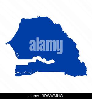 Abstract Blue Senegal Simple Map, vector editable design, can be used for business or presentation design. Stock Vector