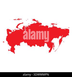 Abstract Red Russia Simple Map, vector editable design, can be used for business or presentation design. Stock Vector