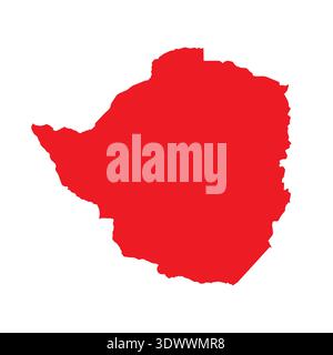Abstract Red Zimbabwe Simple Map, vector editable design, can be used for business or presentation design. Stock Vector