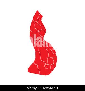 Abstract Red Liechtenstein Map With Cities, vector editable design, can be used for business or presentation design. Stock Vector
