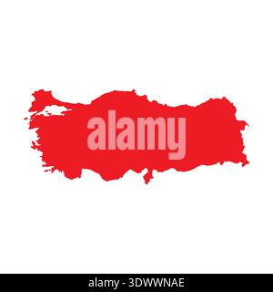 Abstract Red Turkey Simple Map, vector editable design, can be used for business or presentation design. Stock Vector