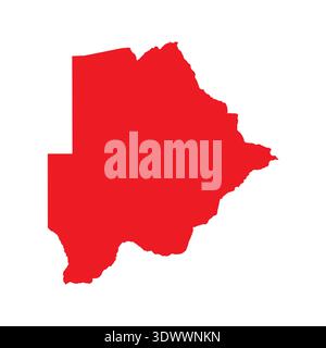 Abstract Red Botswana Simple Map, vector editable design, can be used for business or presentation design. Stock Vector