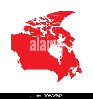 Abstract Red Canada Simple Map, vector editable design, can be used for business or presentation design. Stock Vector