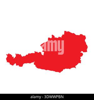 Abstract Red Austria Simple Map, vector editable design, can be used for business or presentation design. Stock Vector