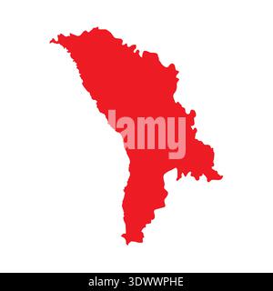 Abstract Red Moldova Simple Map, vector editable design, can be used for business or presentation design. Stock Vector