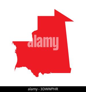 Abstract Red Mauritania Simple Map, vector editable design, can be used for business or presentation design. Stock Vector
