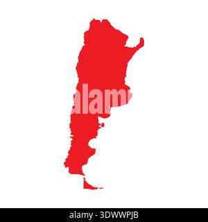 Abstract Red Argentina Simple Map, vector editable design, can be used for business or presentation design. Stock Vector