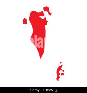 Abstract Red Bahrain Simple Map, vector editable design, can be used for business or presentation design. Stock Vector