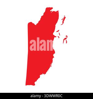 Abstract Red Belize Simple Map, vector editable design, can be used for business or presentation design. Stock Vector