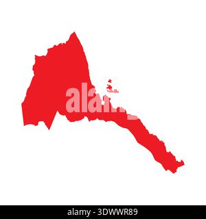 Abstract Red Eritrea Simple Map, vector editable design, can be used for business or presentation design. Stock Vector