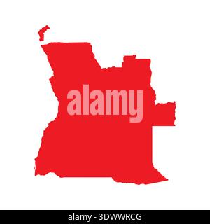 Abstract Red Angola Simple Map, vector editable design, can be used for business or presentation design. Stock Vector