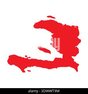 Abstract Red Haiti Simple Map, vector editable design, can be used for business or presentation design. Stock Vector