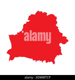 Abstract Red Belarus Simple Map, vector editable design, can be used for business or presentation design. Stock Vector