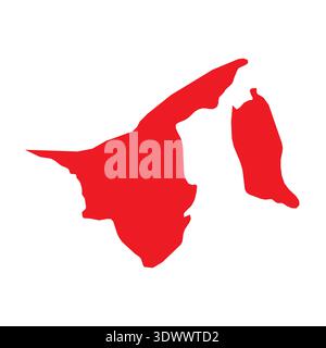 Abstract Red Brunei Simple Map, vector editable design, can be used for business or presentation design. Stock Vector