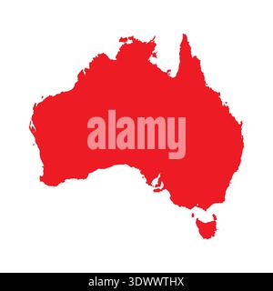 Abstract Red Australia Simple Map, vector editable design, can be used for business or presentation design. Stock Vector