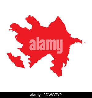 Abstract Red Azerbaijan Simple Map, vector editable design, can be used for business or presentation design. Stock Vector