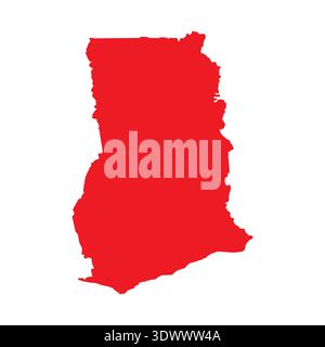 Abstract Red Ghana Simple Map, vector editable design, can be used for business or presentation design. Stock Vector