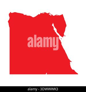 Abstract Red Egypt Simple Map, vector editable design, can be used for business or presentation design. Stock Vector