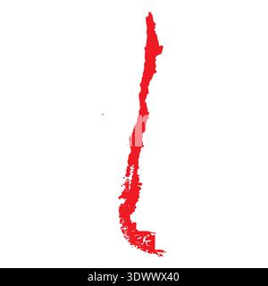 Abstract Red Chile Simple Map, vector editable design, can be used for business or presentation design. Stock Vector
