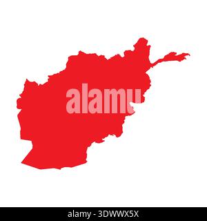 Abstract Red Afghanistan Simple Map, vector editable design, can be used for business or presentation design. Stock Vector
