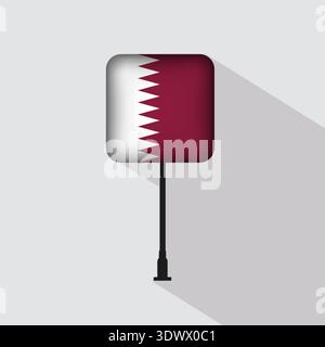 Qatar Flag Pole Vector Illustration, vector editable design, can be used for business or presentation design. Stock Vector