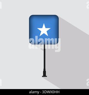 Somalia Flag Pole Vector Illustration, vector editable design, can be used for business or presentation design. Stock Vector