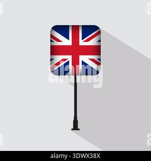 United Kingdom Flag Pole Vector Illustration, vector editable design, can be used for business or presentation design. Stock Vector