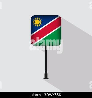 Namibia Flag Pole Vector Illustration, vector editable design, can be used for business or presentation design. Stock Vector