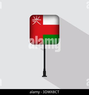 Oman Flag Pole Vector Illustration, vector editable design, can be used for business or presentation design. Stock Vector
