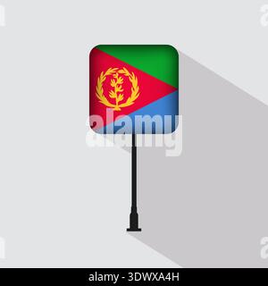 Eritrea Flag Pole Vector Illustration, vector editable design, can be used for business or presentation design. Stock Vector