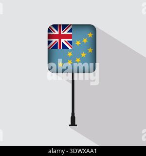 Tuvalu Flag Pole Vector Illustration, vector editable design, can be used for business or presentation design. Stock Vector