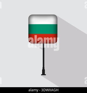 Bulgaria Flag Pole Vector Illustration, vector editable design, can be used for business or presentation design. Stock Vector