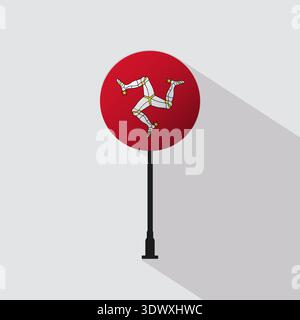 Isle Of Man National Circle Sign Flag Vector Illustration, vector editable design, can be used for business or presentation design. Stock Vector