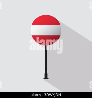 Austria National Circle Sign Flag Vector Illustration, vector editable design, can be used for business or presentation design. Stock Vector
