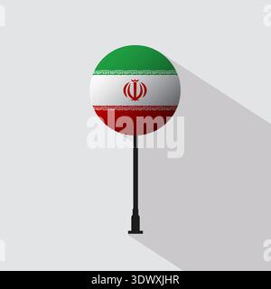 Iran Circle Sign Flag Vector Illustration, vector editable design, can be used for business or presentation design. Stock Vector