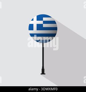Greece Circle Sign Flag Vector Illustration, vector editable design, can be used for business or presentation design. Stock Vector