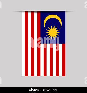 Malaysia Banner Flag Vector Illustration, vector editable design, can be used for business or presentation design. Stock Vector