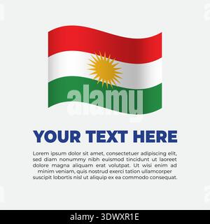 Iraqi Kurdistan Flag Banner Background Template, vector editable design, can be used for business or presentation design. Stock Vector