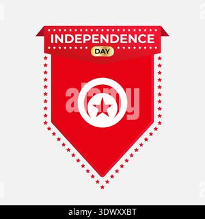 Tunisia Independence Day Banner Design, vector editable design, can be used for business or presentation design. Stock Vector