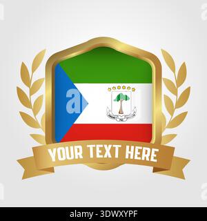 Golden Luxury Equatorial Guinea Badge Design, vector editable design, can be used for business or presentation design. Stock Vector
