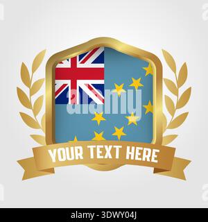 Golden Luxury Tuvalu Badge Design, vector editable design, can be used for business or presentation design. Stock Vector