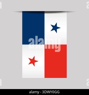 Panama Banner Flag Vector Illustration, vector editable design, can be used for business or presentation design. Stock Vector