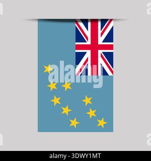 Tuvalu Banner Flag Vector Illustration, vector editable design, can be used for business or presentation design. Stock Vector