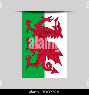 Wales Banner Flag Vector Illustration, vector editable design, can be used for business or presentation design. Stock Vector