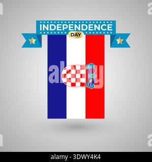 Croatia Independence Day Flag Banner, vector editable design, can be used for business or presentation design. Stock Vector