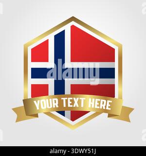 Golden Luxury Norway Label Vector Illustration, vector editable design, can be used for business or presentation design. Stock Vector