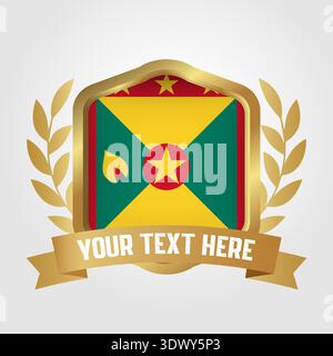 Golden Luxury Grenada Badge Design, vector editable design, can be used for business or presentation design. Stock Vector