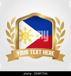 Golden Luxury Philippines Badge Design, vector editable design, can be used for business or presentation design. Stock Vector